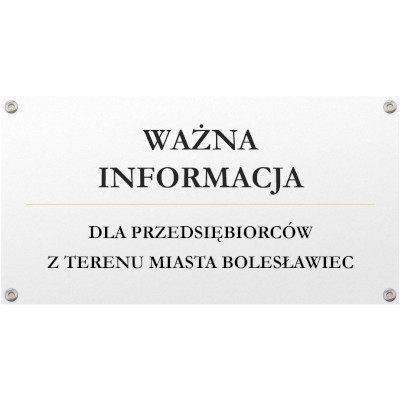 Ważna informacja dla przedsiębiorców